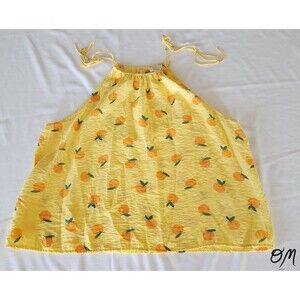 Perch by Blu Pepper Sweet Orange Flowy A-line Halter Style Blouse - 3XL